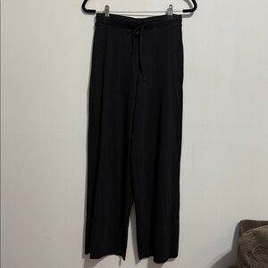 NWT Zara Ribbed Black High Waisted Straight Leg Pull on Pants Size M
